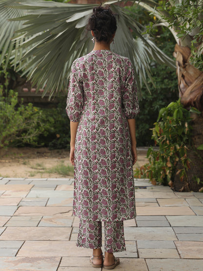 Women's Cotton Patchwork Long Kurta Set