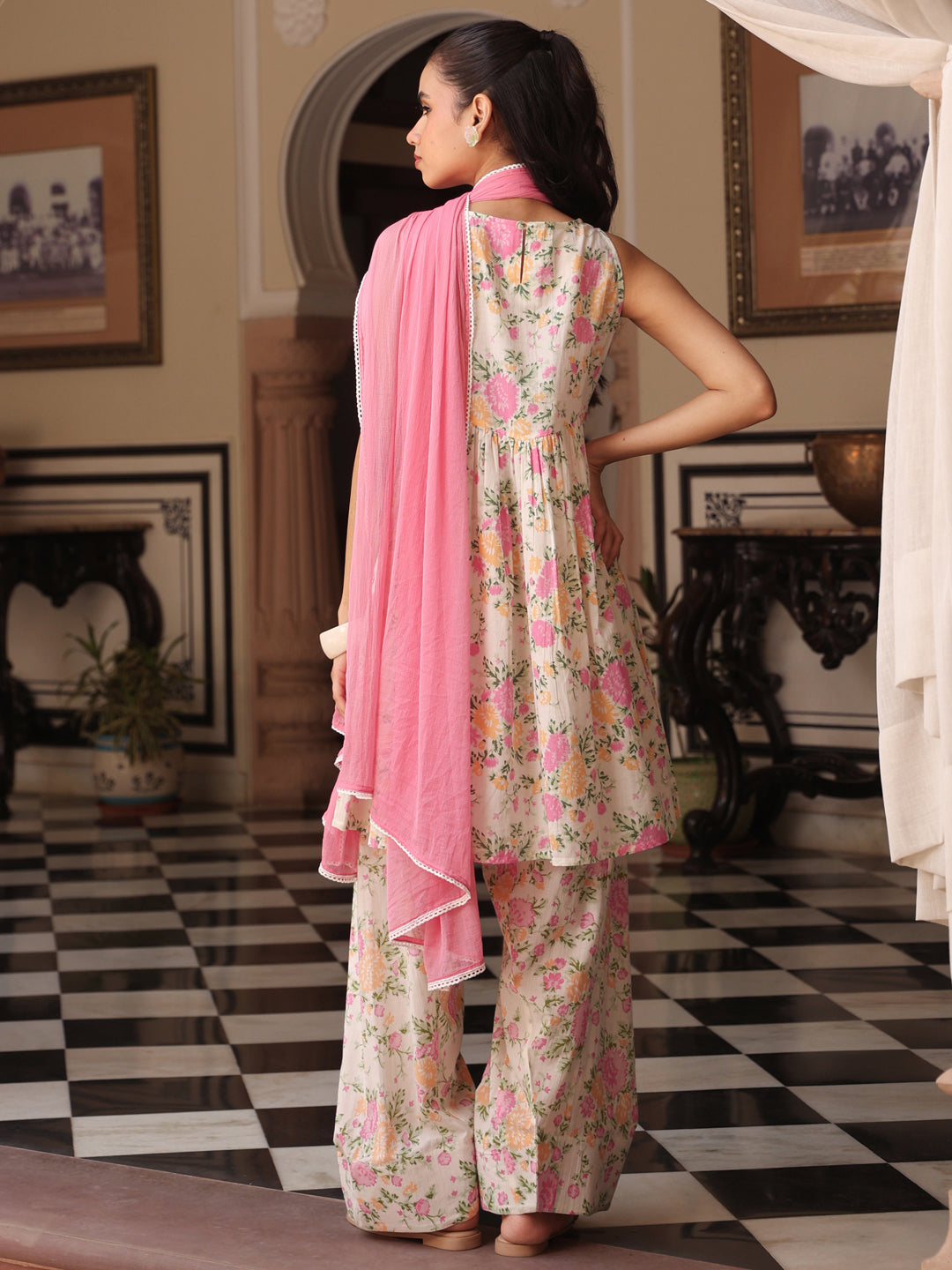 Women’s Cotton Kurta and Farshi Salwar with Dupatta