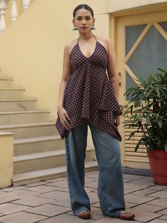 Women's Cotton Halter Neck Kurti