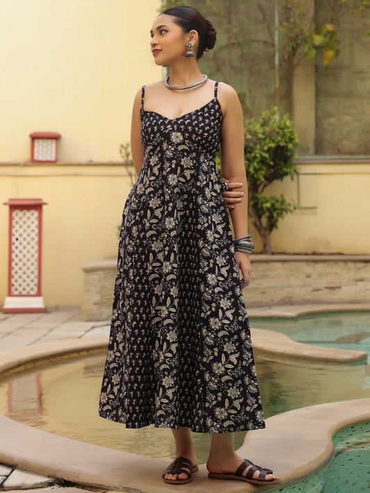 Buy Women's Cotton A Line Midi Dress Online in India