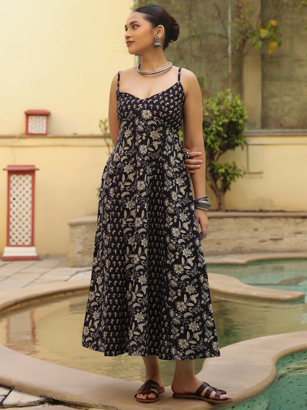 Women's Cotton Panelled A Line Dress