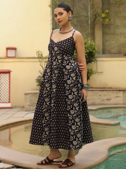 Women's Cotton Panelled A Line Dress