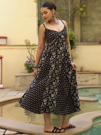Women's Cotton Panelled A Line Dress