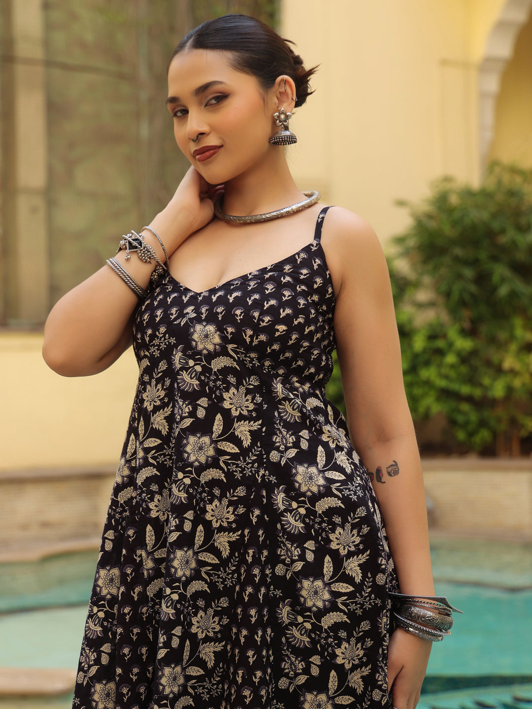 Women's Cotton Panelled A Line Dress