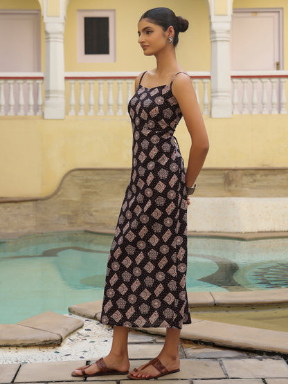 Women's Cotton Straight Midi Dress