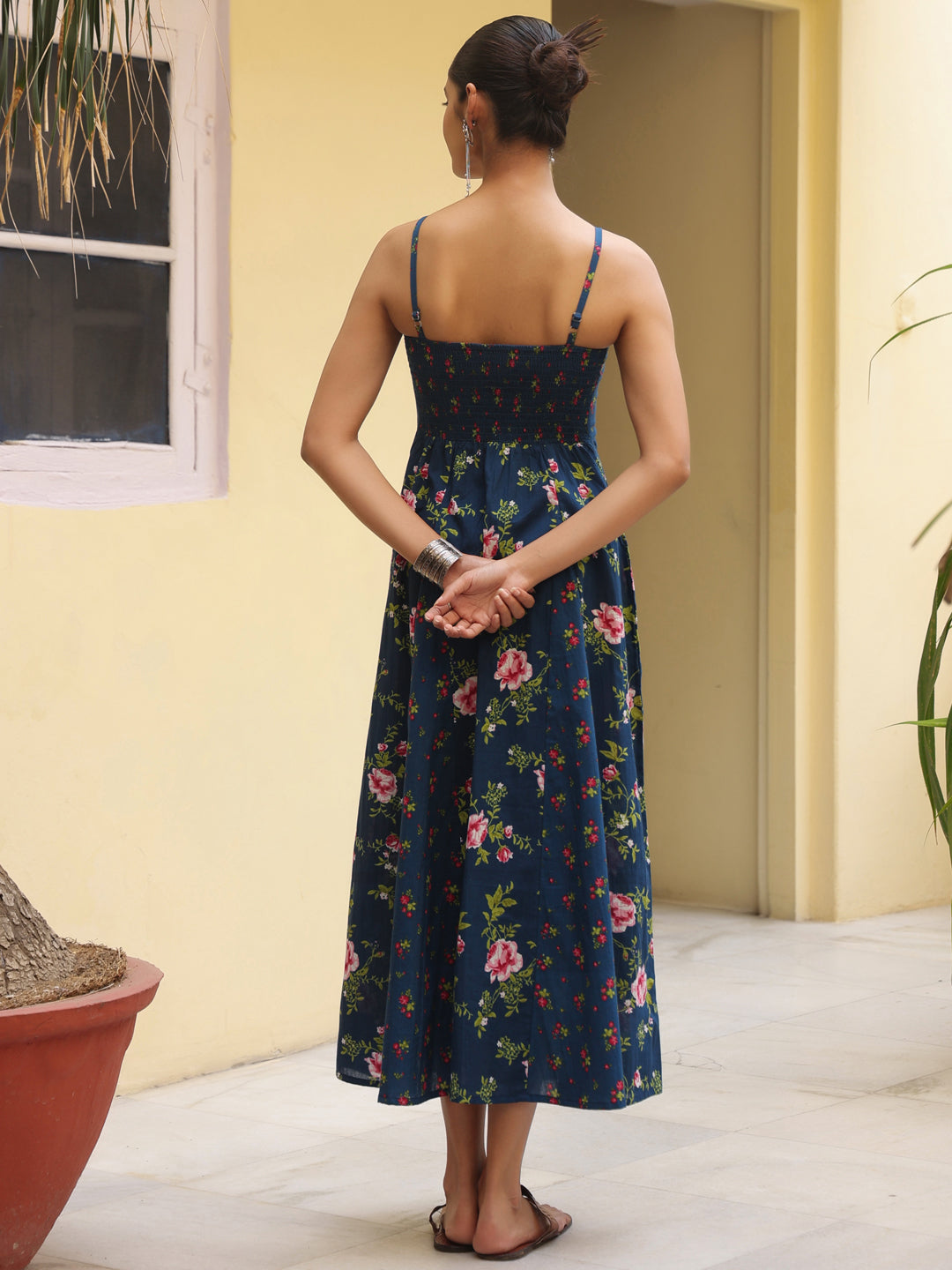 Buy Women's A Line Panelled Midi Dress Online in India