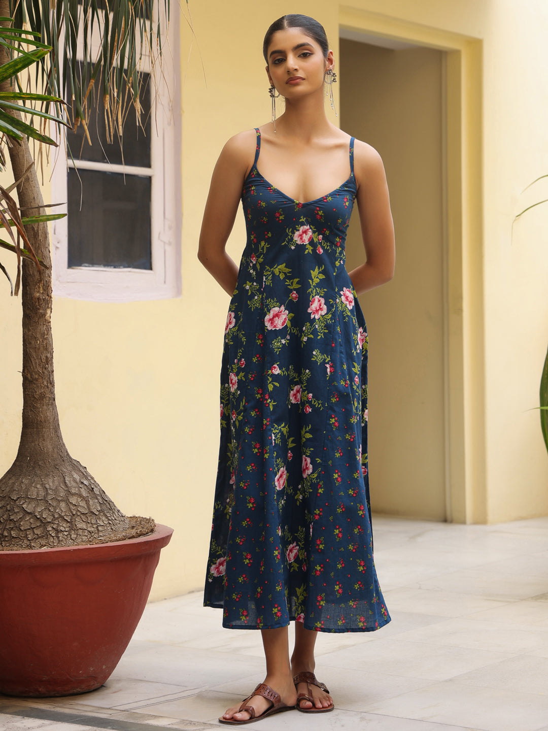 Buy Women's Cotton A Line Midi Dress Online in India | Anayna Buy Women's Cotton A Line Midi Dress Online in India | Anayna