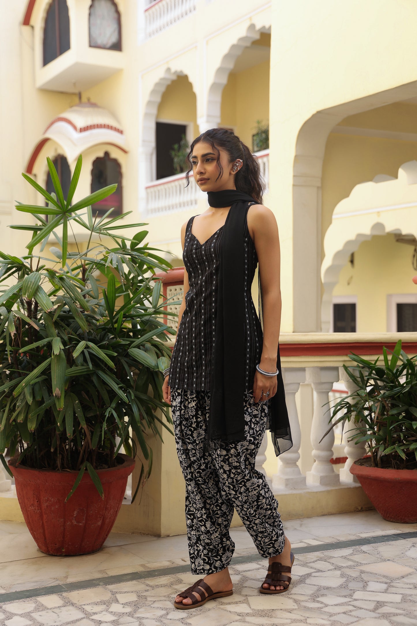 Women's Printed Cotton Kurta Salwar With Dupatta