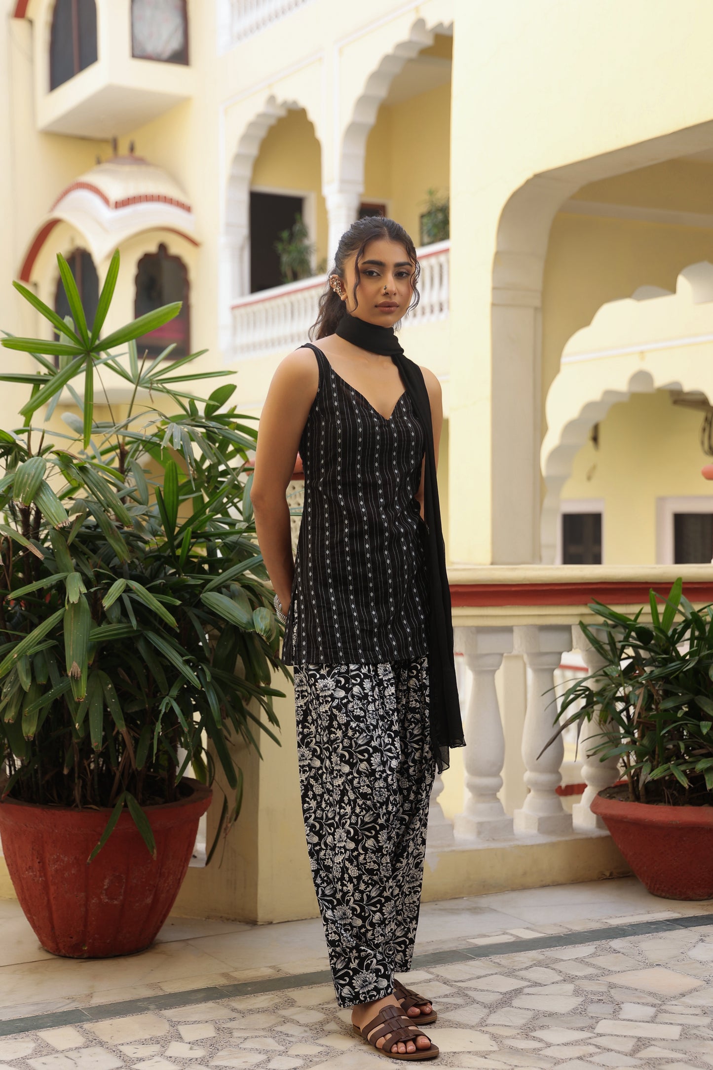 Women's Printed Cotton Kurta Salwar With Dupatta