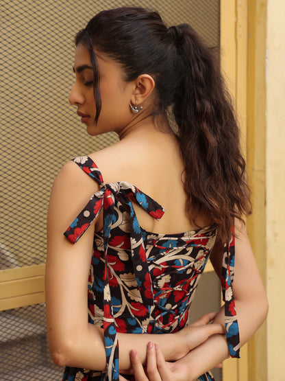 Women's Corset Back Fit and Flare Dress