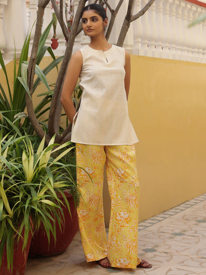 Women's Cotton Kurti with Flared Trouser