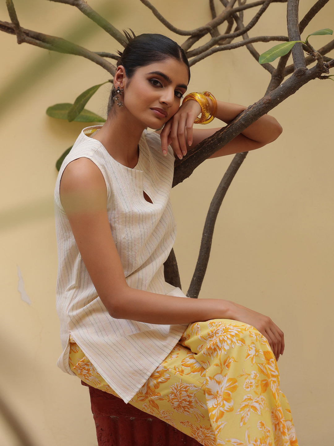 Women's Cotton Kurti with Flared Trouser