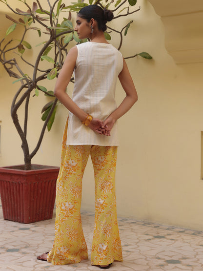 Women's Cotton Kurti with Flared Trouser