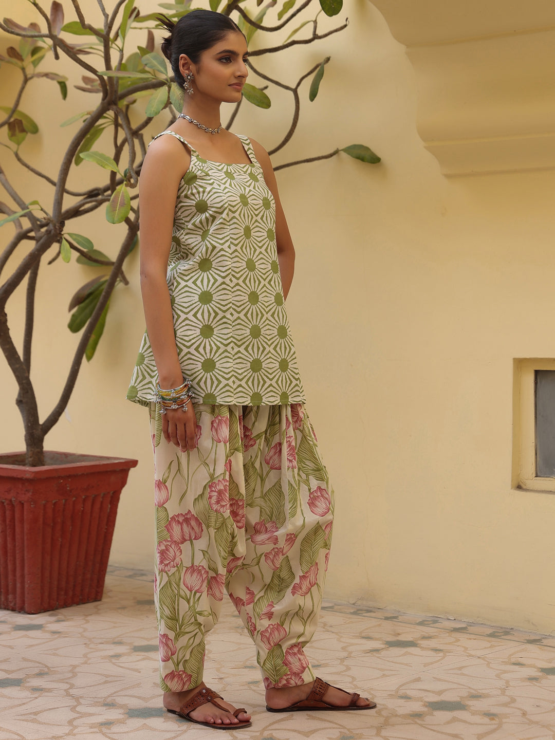 Women's Cotton Short Kurta With Salwar