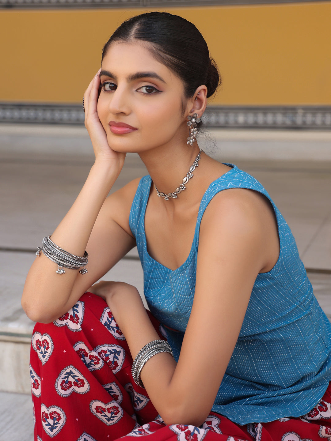 Women's Cotton Kurti with Printed Farshi Salwar