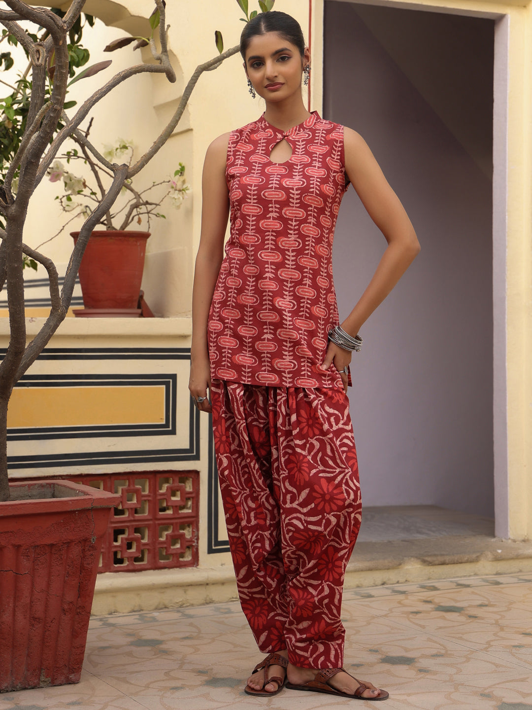 Women's Cotton Short Kurta With Salwar