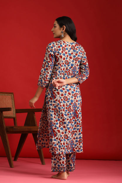 Women's Cotton Straight Kurta With Trouser