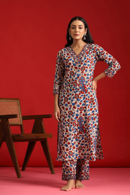 Women's Cotton Straight Kurta With Trouser