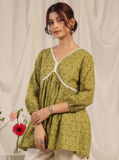 Women's Olive Short Kurti