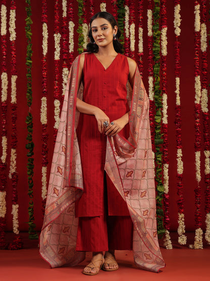 Women's Straight Kurta Set With Pants