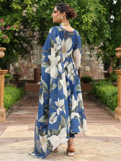 Women Floral Tiered Kurta set