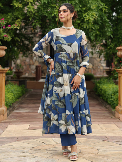 Women Floral Tiered Kurta set