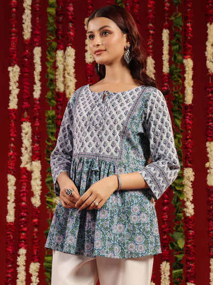 Women's Blue Short Kurti