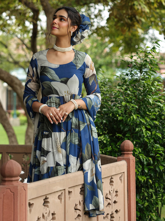 Women Floral Tiered Kurta set