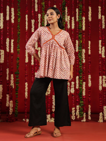 Women's Pink Short Kurti