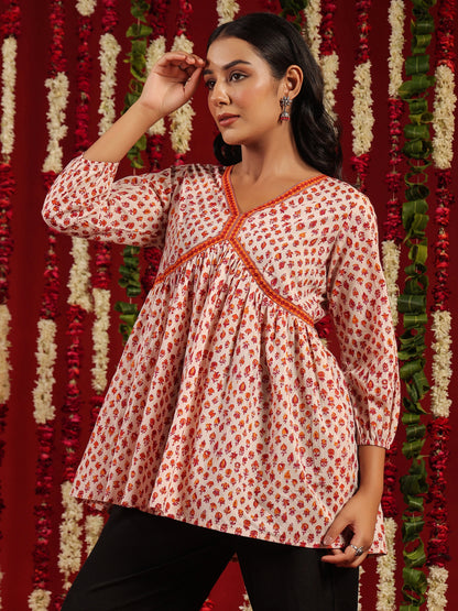 Women's Pink Short Kurti