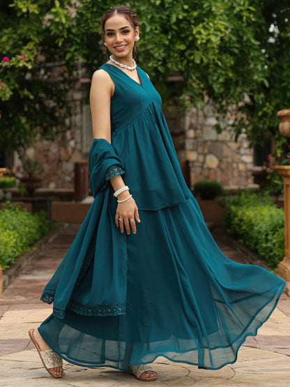 Women's Peplum Short Kurta Skirt Set