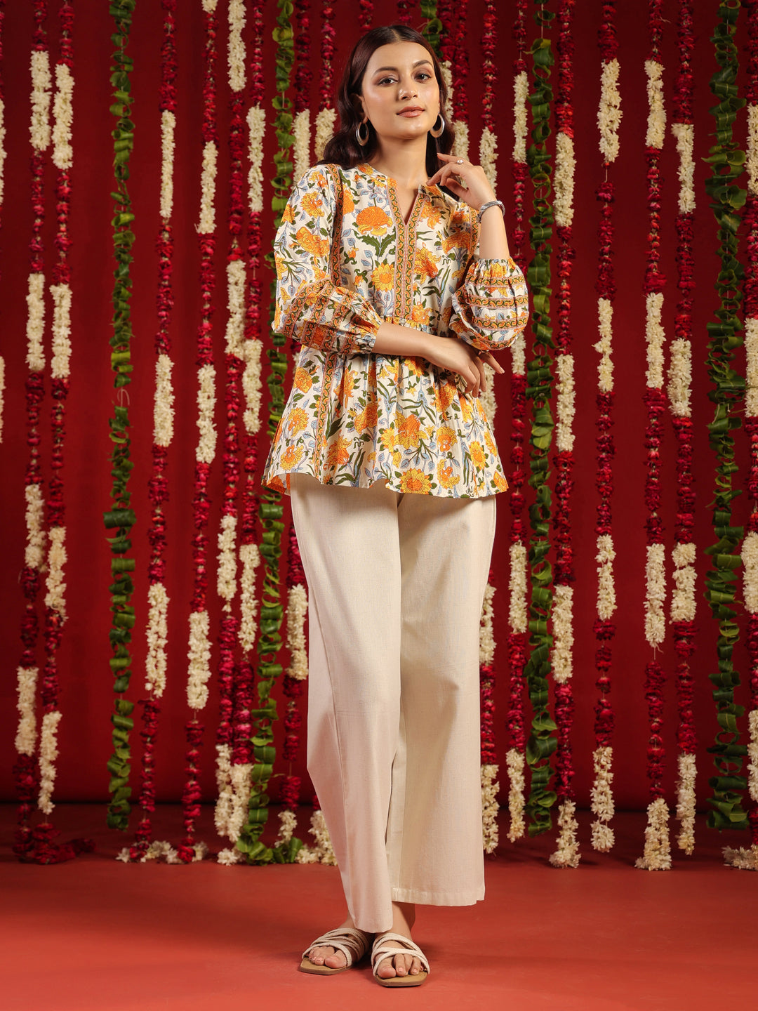 Women's Yellow Short Kurti