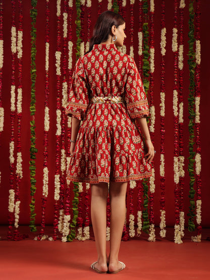 Women's Red fit and flare dress