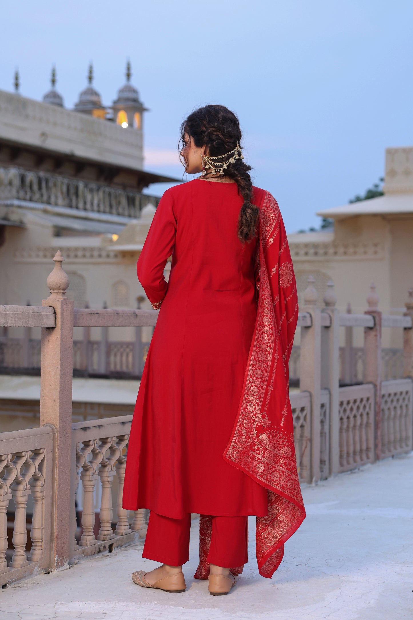 Women's Embroidered Angrakha Kurta Set