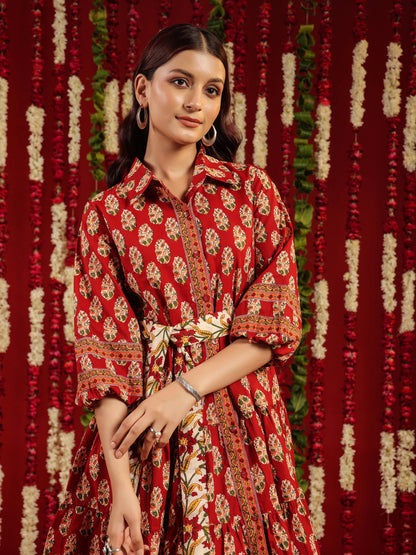 Women's Red fit and flare dress