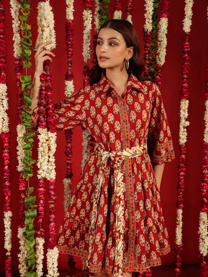 Women's Red fit and flare dress