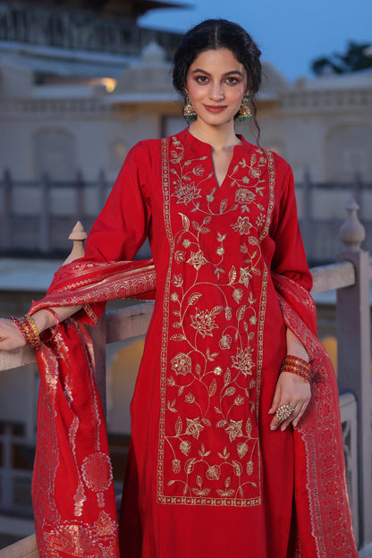 Women's Silk Embroidred Kurta Set