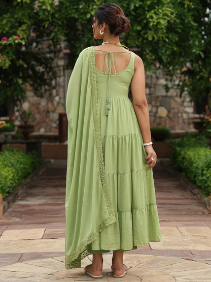 Women's Tiered Anarkali Kurta Set