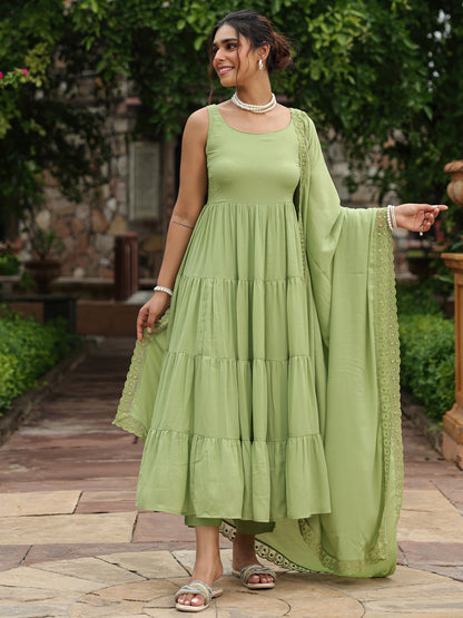 Women's Tiered Anarkali Kurta Set