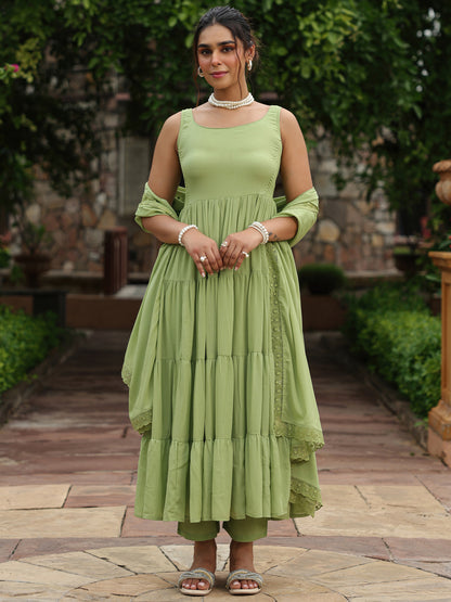 Women's Tiered Anarkali Kurta Set