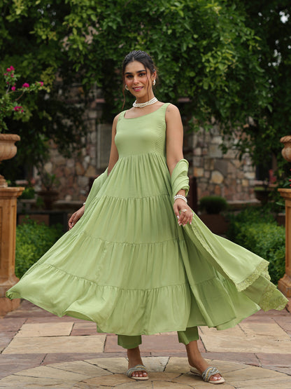 Women's Tiered Anarkali Kurta Set