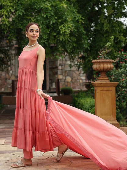 Women's Tiered Anarkali Kurta Set