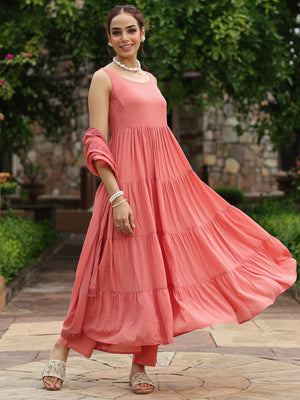 Women's Tiered Anarkali Kurta Set