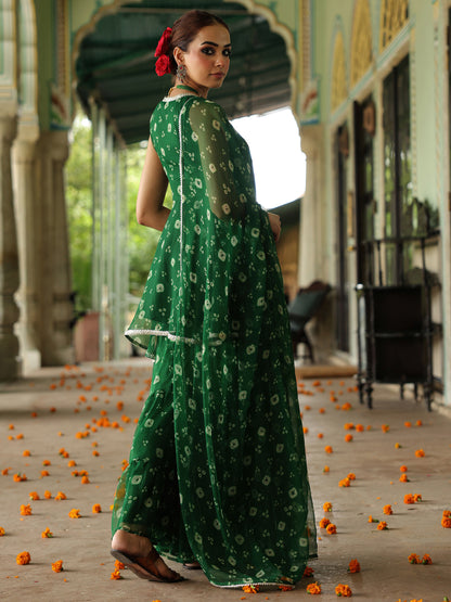Women's Bandhani Peplum Sharara Set