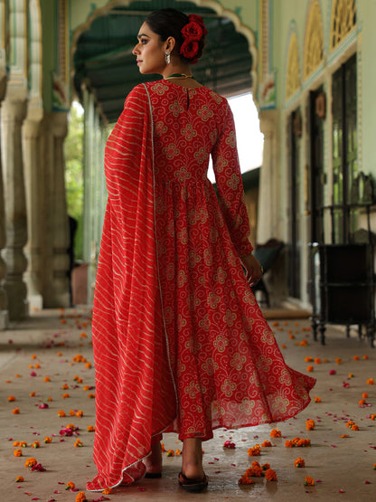 Women's Badhani Anarkali Kurta Set