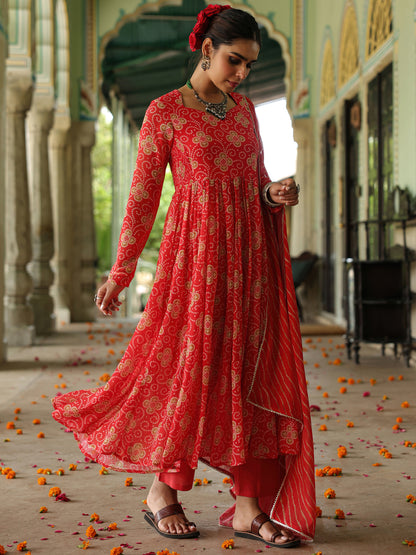 Women's Badhani Anarkali Kurta Set