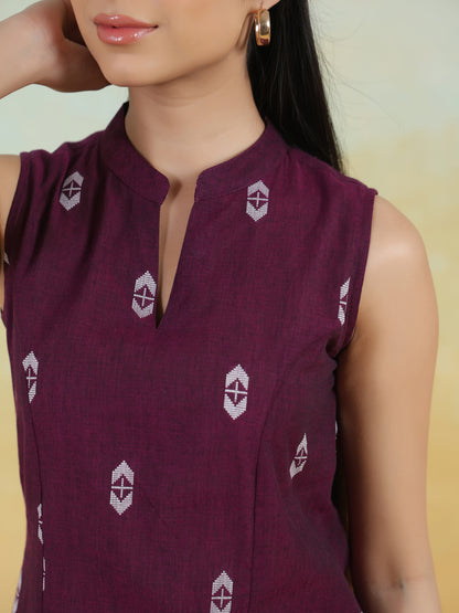 Women's Cotton Self Design Straight Kurta Set