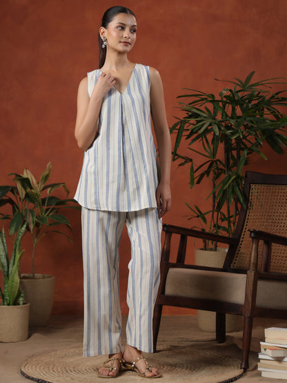 Women's Cotton Self Design Co ord Set