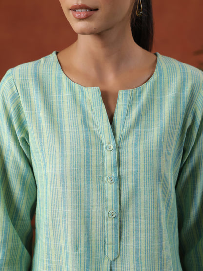 Women's Cotton Self Design A-line Kurta Set