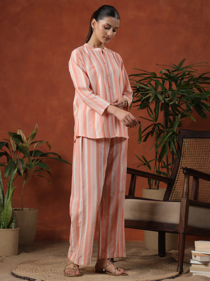 Women's Cotton Self Design Co ord Set